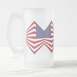 Taza De Cristal Esmerilado Rincón de bandera de Estados Unidos 16 oz Mug de v