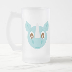 Taza De Cristal Esmerilado Rinoceronte azul de Sumatran