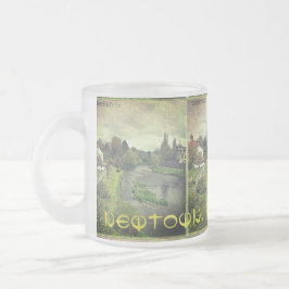 Taza De Cristal Esmerilado Río Hafren en Newtown, Powys, Gales