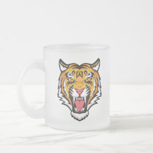 Taza De Cristal Esmerilado Roaring Tiger Head-25818 Travel Mug