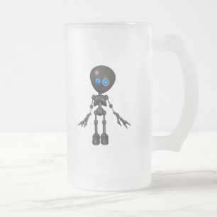 Taza De Cristal Esmerilado Robot Bionic del muchacho 3D - mirando adelante
