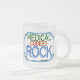 Taza De Cristal Esmerilado Roca médica de los codificadores