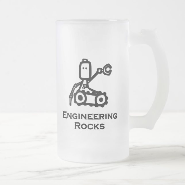 Taza De Cristal Esmerilado Rocas de Ingeniería Bot (Derecha)