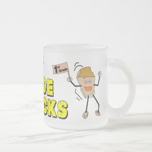Taza De Cristal Esmerilado Rocas de jardín de infancia