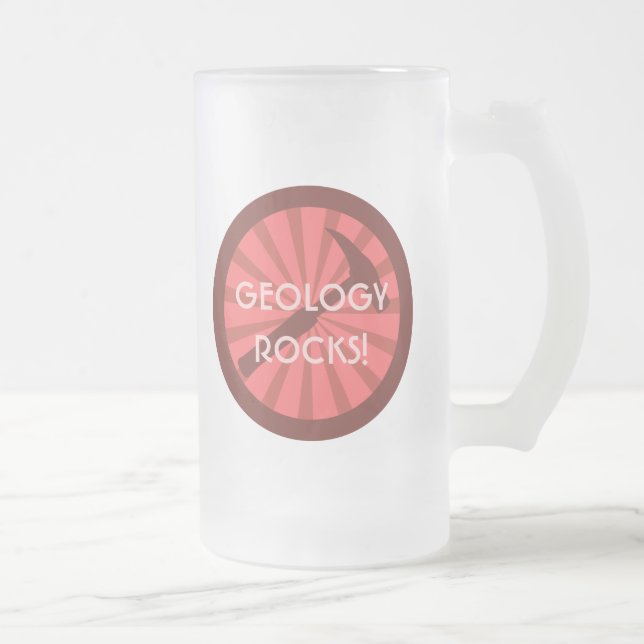 Taza De Cristal Esmerilado ¡Rocas de la geología! Insignia del martillo (Derecha)