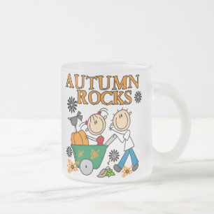 Taza De Cristal Esmerilado Rocas de Otoño