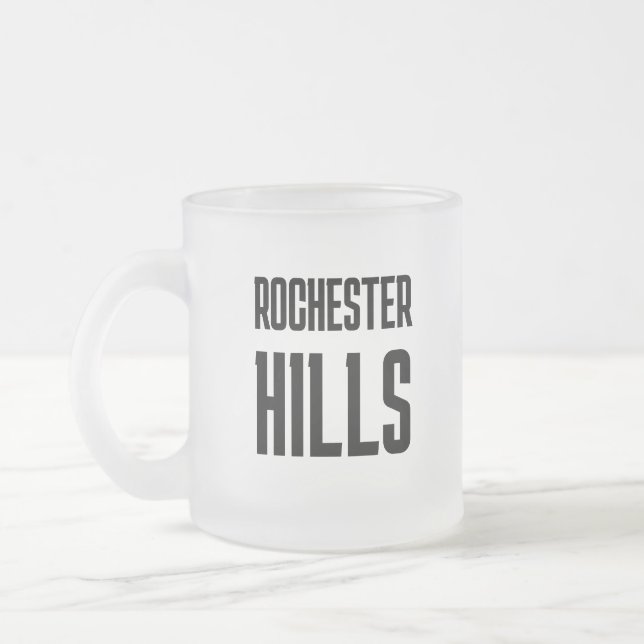 Taza De Cristal Esmerilado Rochester Hills Michigan Printee Coffee Mug (Izquierda)