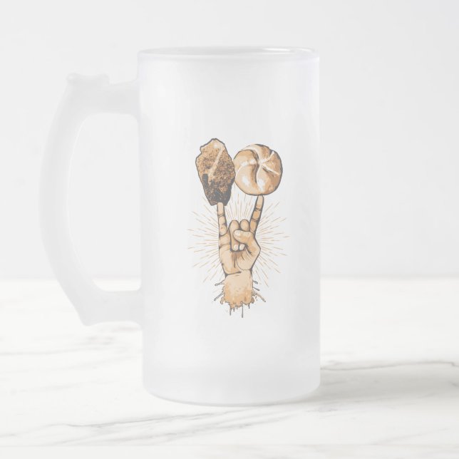 Taza De Cristal Esmerilado Rock and Roll Frosted Glass Mug (Izquierda)