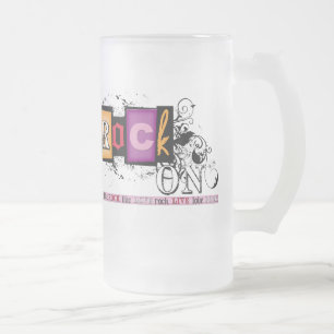 Taza De Cristal Esmerilado Rock On Mug
