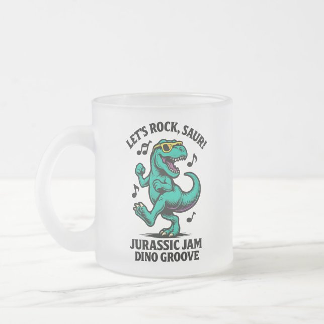 Taza De Cristal Esmerilado ¡Rock, Saur! (Izquierda)
