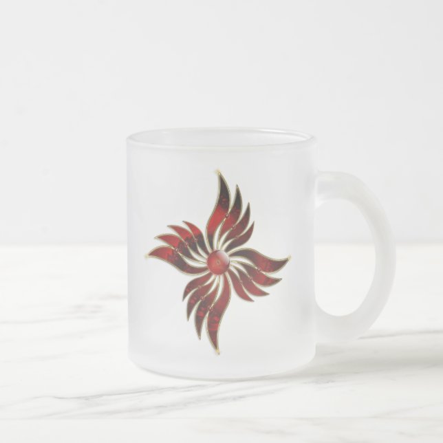 Taza De Cristal Esmerilado Rojo como la bruja de la llama (Derecha)