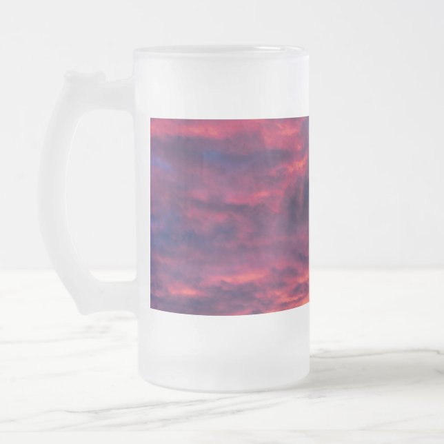 Taza De Cristal Esmerilado rojo de agosto (Izquierda)