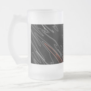 Taza De Cristal Esmerilado Rojo negro martirizado
