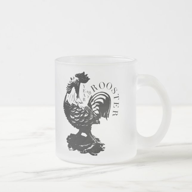Taza De Cristal Esmerilado Rooster de la Personalidad Zodiac Cumpleaños Chino (Derecha)