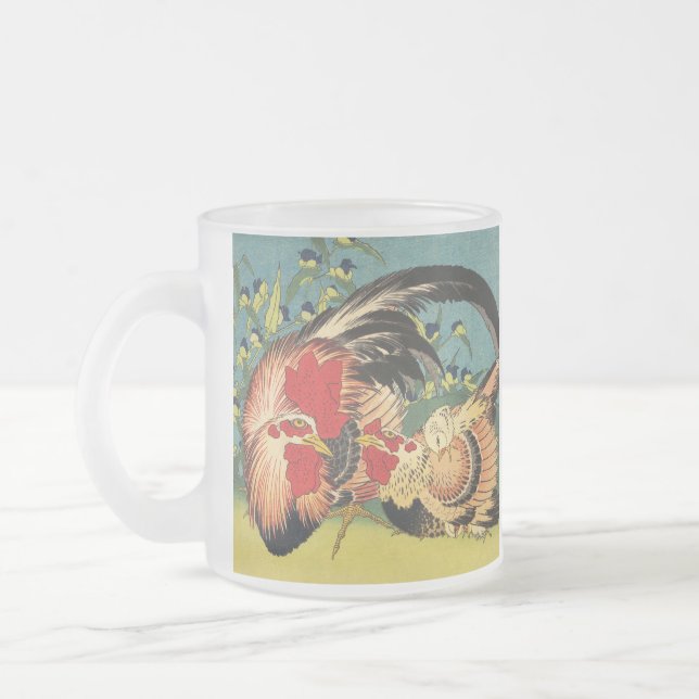 Taza De Cristal Esmerilado Rooster Family Bella Artes Mug (Izquierda)