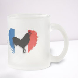 Taza De Cristal Esmerilado Rooster tricolor