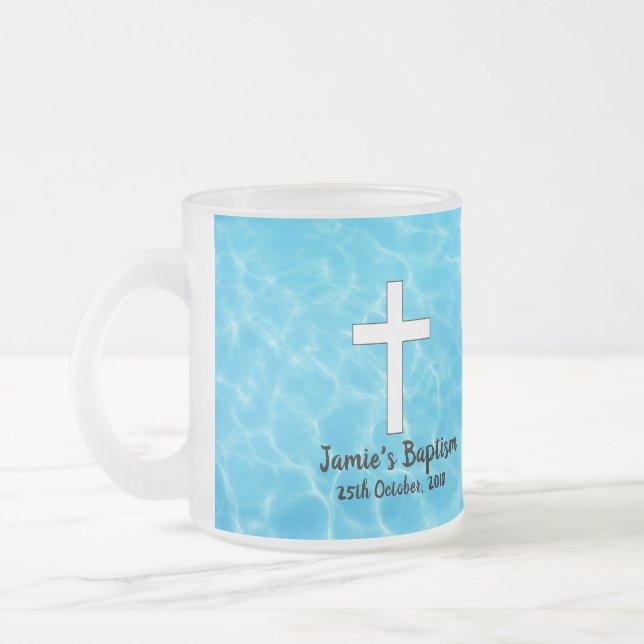Taza De Cristal Esmerilado Ropa de bautismo con espuma (Izquierda)