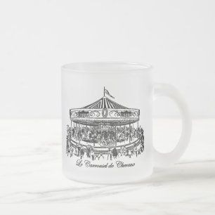 Taza De Cristal Esmerilado Ropa de caballos de carrusel francesa