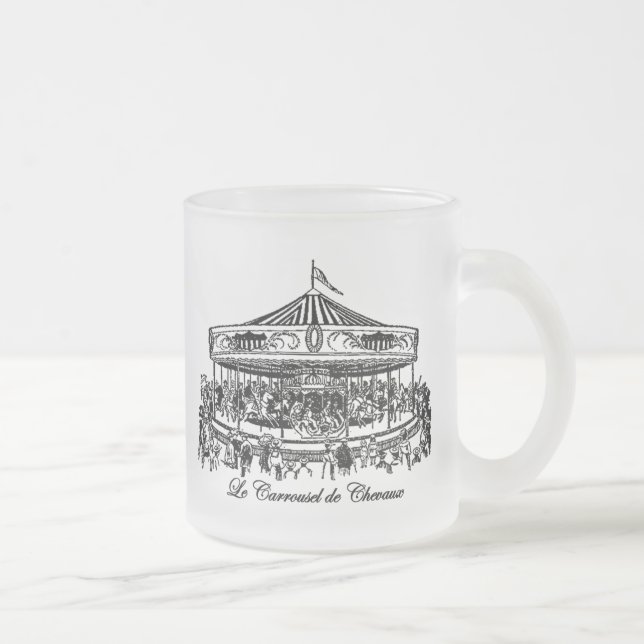 Taza De Cristal Esmerilado Ropa de caballos de carrusel francesa (Derecha)
