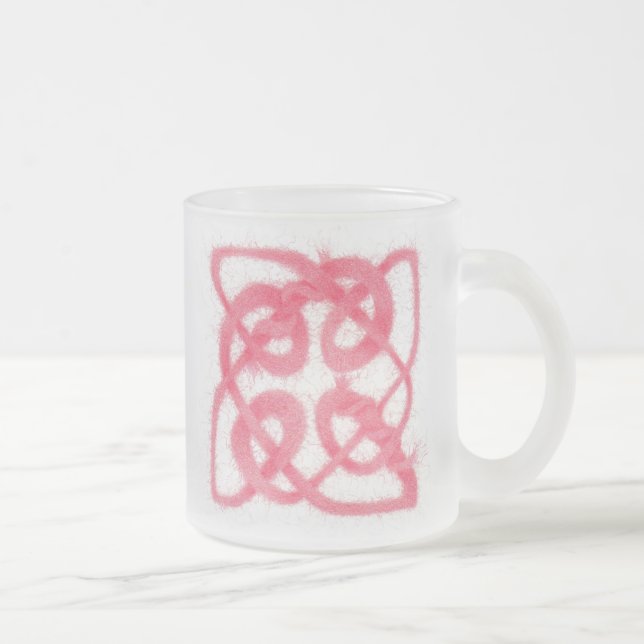 Taza De Cristal Esmerilado ROSA CELTIC KNOT Frost Glass Mug (Derecha)