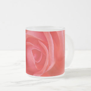 Taza De Cristal Esmerilado rosa coral rosa