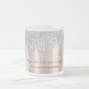 Taza De Cristal Esmerilado Rosa De Belleza De Extensión De Eyelash Crema Gri