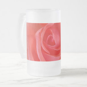 Taza De Cristal Esmerilado rosa de coral rosa