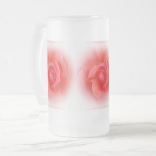 Taza De Cristal Esmerilado rosa de coral rosa