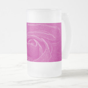 Taza De Cristal Esmerilado Rosa de encaje magenta