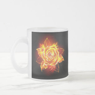 Taza De Cristal Esmerilado Rosa de incendios en auge
