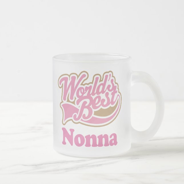 Taza De Cristal Esmerilado Rosa del regalo de Nonna (Derecha)
