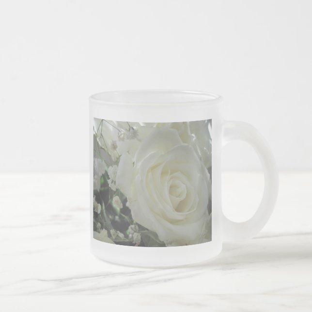 Taza De Cristal Esmerilado Rosa Floral (Derecha)