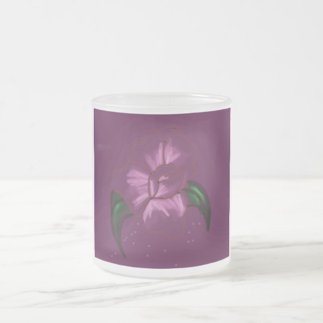Taza De Cristal Esmerilado Rosa Mug (Centro)
