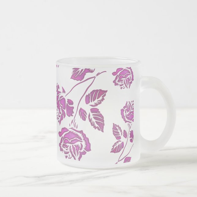 Taza De Cristal Esmerilado Rosa rosa preciado (Derecha)