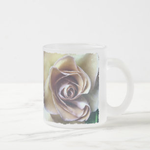TAZA DE CRISTAL ESMERILADO ROSAS