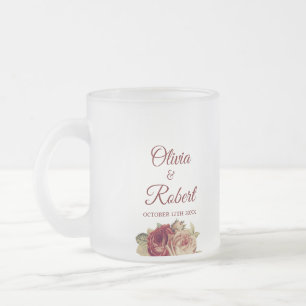 Taza De Cristal Esmerilado Rosas de época