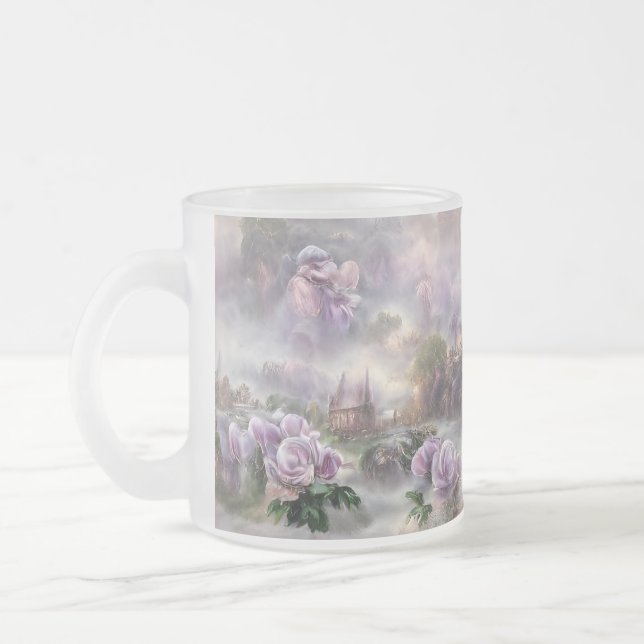 Taza De Cristal Esmerilado Rosas de época (Izquierda)