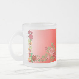 Taza De Cristal Esmerilado Rosas románticos día de San Valentín de corazón ba