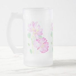 Taza De Cristal Esmerilado Rosas rosas rosas Frotadas Vidrio Mug