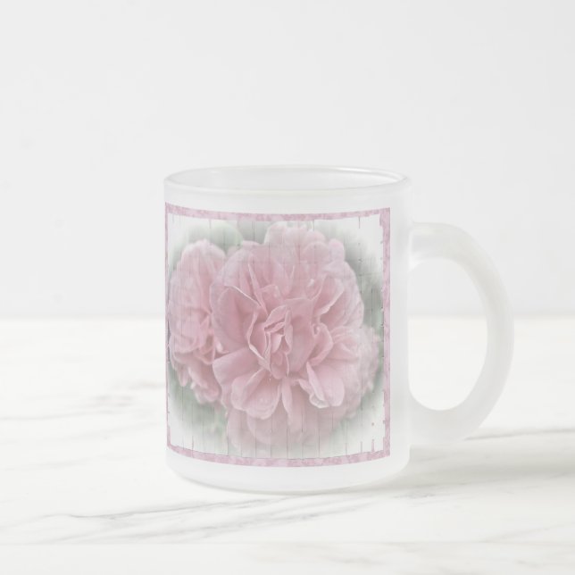 Taza De Cristal Esmerilado Rosas rosas rosas rosas antiguas de escalada (Derecha)