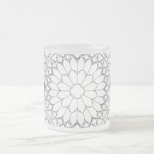 Taza De Cristal Esmerilado Rosas StainGlass