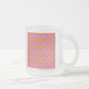 Taza De Cristal Esmerilado rostros felices de arte pop