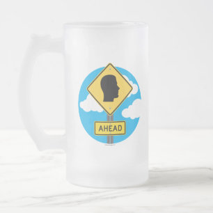 Taza De Cristal Esmerilado Rótulo callejero por delante