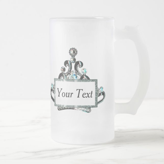 Taza De Cristal Esmerilado "Royal Tiara" personalizada (Derecha)