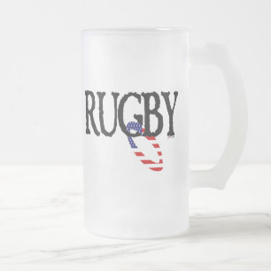 Taza De Cristal Esmerilado Rugbi - americana