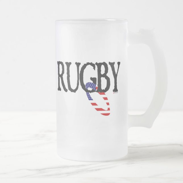 Taza De Cristal Esmerilado Rugbi - americana (Derecha)