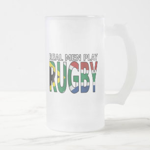 Taza De Cristal Esmerilado Rugbi real Suráfrica del juego de los hombres