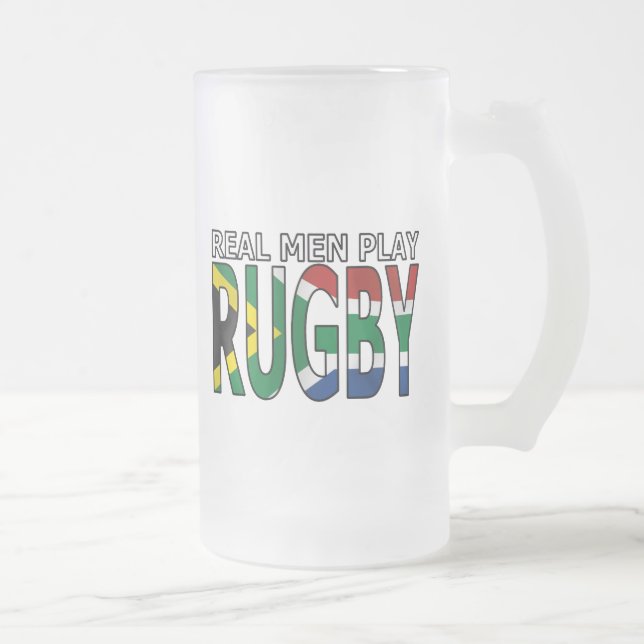 Taza De Cristal Esmerilado Rugbi real Suráfrica del juego de los hombres (Derecha)