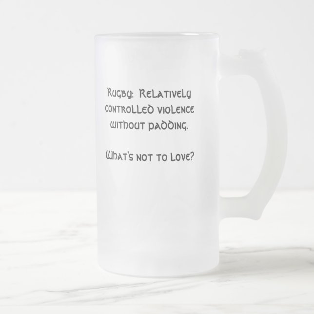 Taza De Cristal Esmerilado Rugbi:  Violencia relativamente controlada sin… (Derecha)