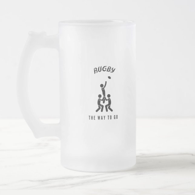 Taza De Cristal Esmerilado Rugby por el camino a seguir (Izquierda)